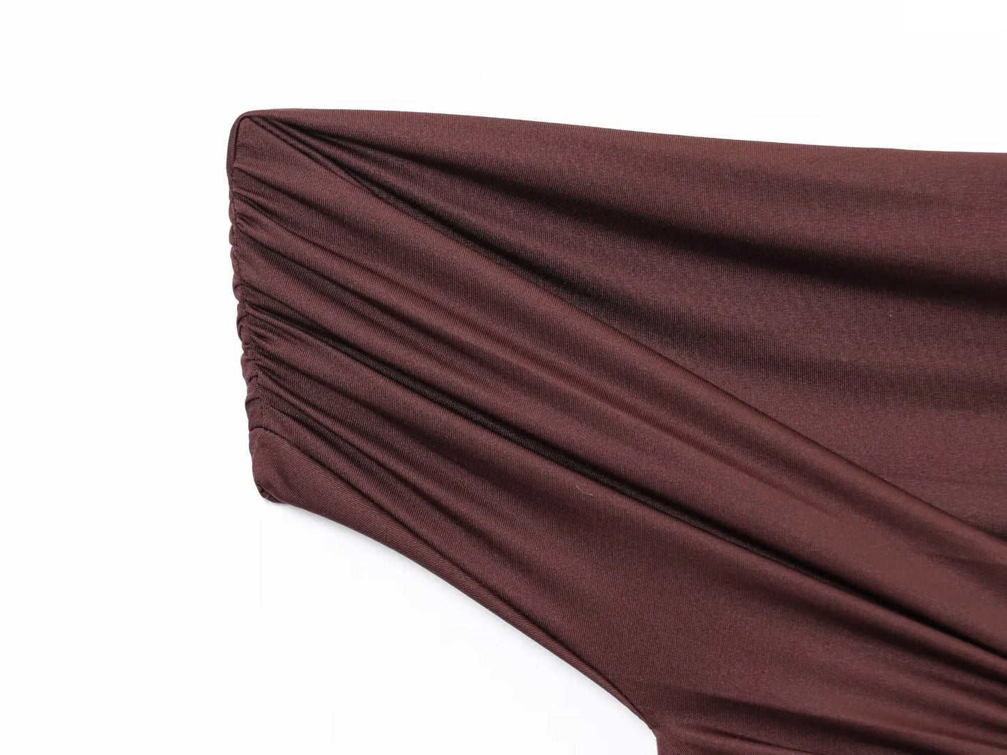 2025 Women Sexy Off Shoulder Solid Pleated Slim Bodysuits Ladies Soft Slim Swimsuit Playsuits Mujer Rompers LS9375