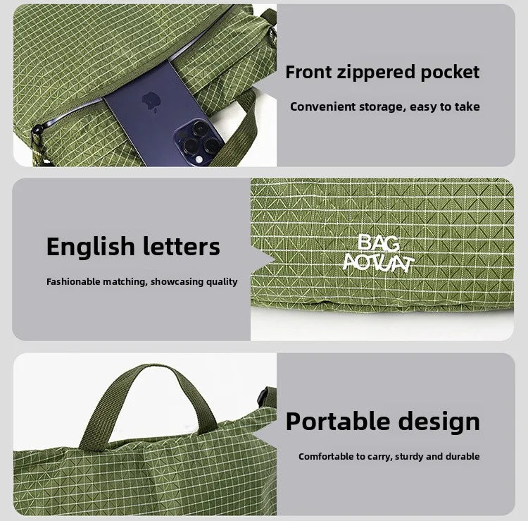 Nylon Cloth Daily Commute Messenger Bag Lightweight Hand Bag Sports Shoulder Bag Casual Anti-splashing Messenger Bag