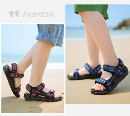 Summer Kids Sandals Boys Beach Shoes Breathable Flat Sandals EVA Leather Children Outdoor Shoes Size 28-41