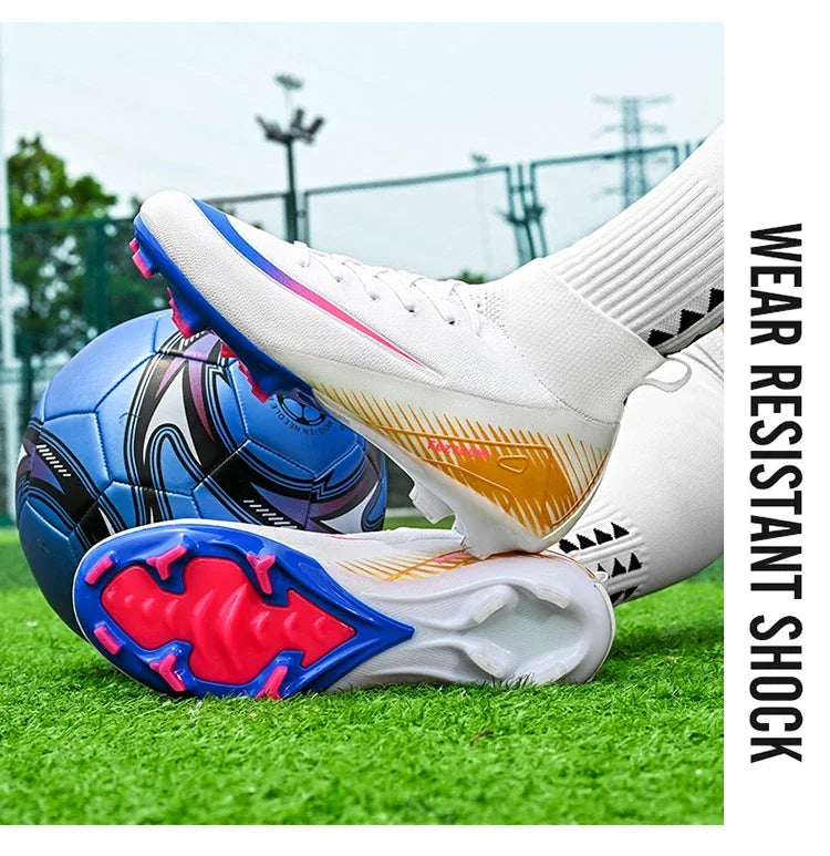 New Men Football Boots Match Outdoor Long Spikes Soccer Shoes Cleats Comfortable Training Sport Adult Breathable Boys Non Slip