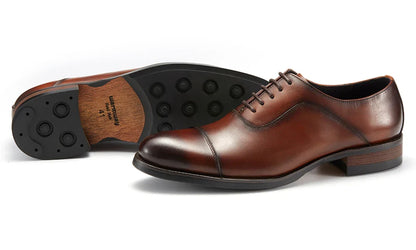 Italian Men's Genuine Leather Oxford Shoes Classic Breathable Gentleman Top Layer Cowhide Business Dress Shoes
