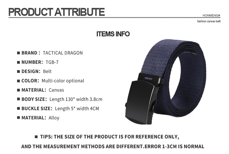 New Unisex Automatic Buckle Fashion Nylon Belt Classic Popular Casual Light Practical Woven Smooth Women Men Canvas Belt 3.8cm