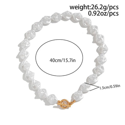 Elegant Irregular Imitation Pearl Beads Necklace for Women Vintage Party Wedding Tassels Choker Fashion Jewelry Accessories Gift