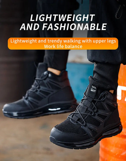 Men Work Safety Shoes Anti-smashing Steel Toe Cap Working Boots Construction Indestructible Work Soft-Soled Sneakers Men Shoes