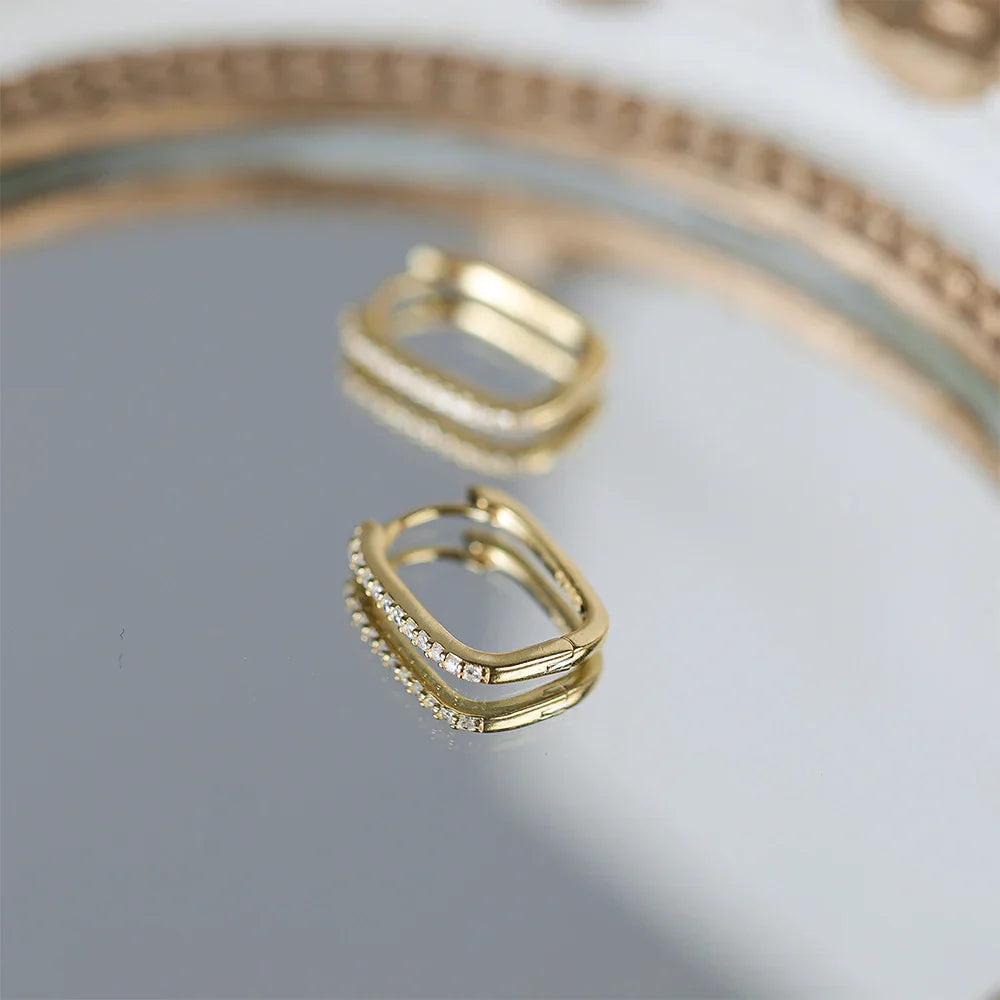 925 Sterling Silver Ear Buckle Snake Twisted Round Circle Microinlaid Zirconia Hoop Earrings For Women Pendientes Aro Rojos