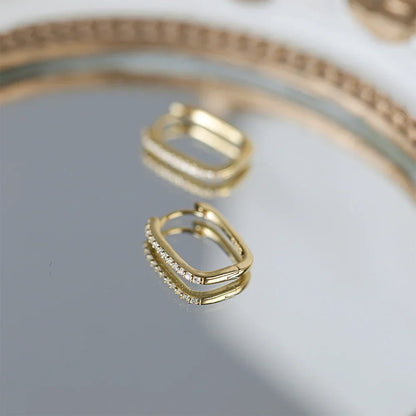 925 Sterling Silver Ear Buckle Snake Twisted Round Circle Microinlaid Zirconia Hoop Earrings For Women Pendientes Aro Rojos