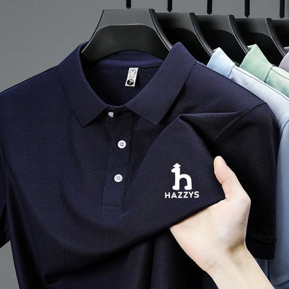 New Men's High End Brand Lape Short Sleeved Polo Shirt Summer Fashion Letter Print T-Shirt Casual Business Office Men's Clothing