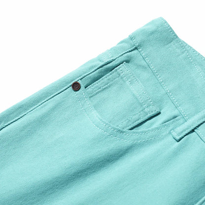 2025 Autumn Men's Elastic Colorful Jeans Breathable Casual  Straight Fitted Solid Color Denim Pants Korean Fashion Trousers