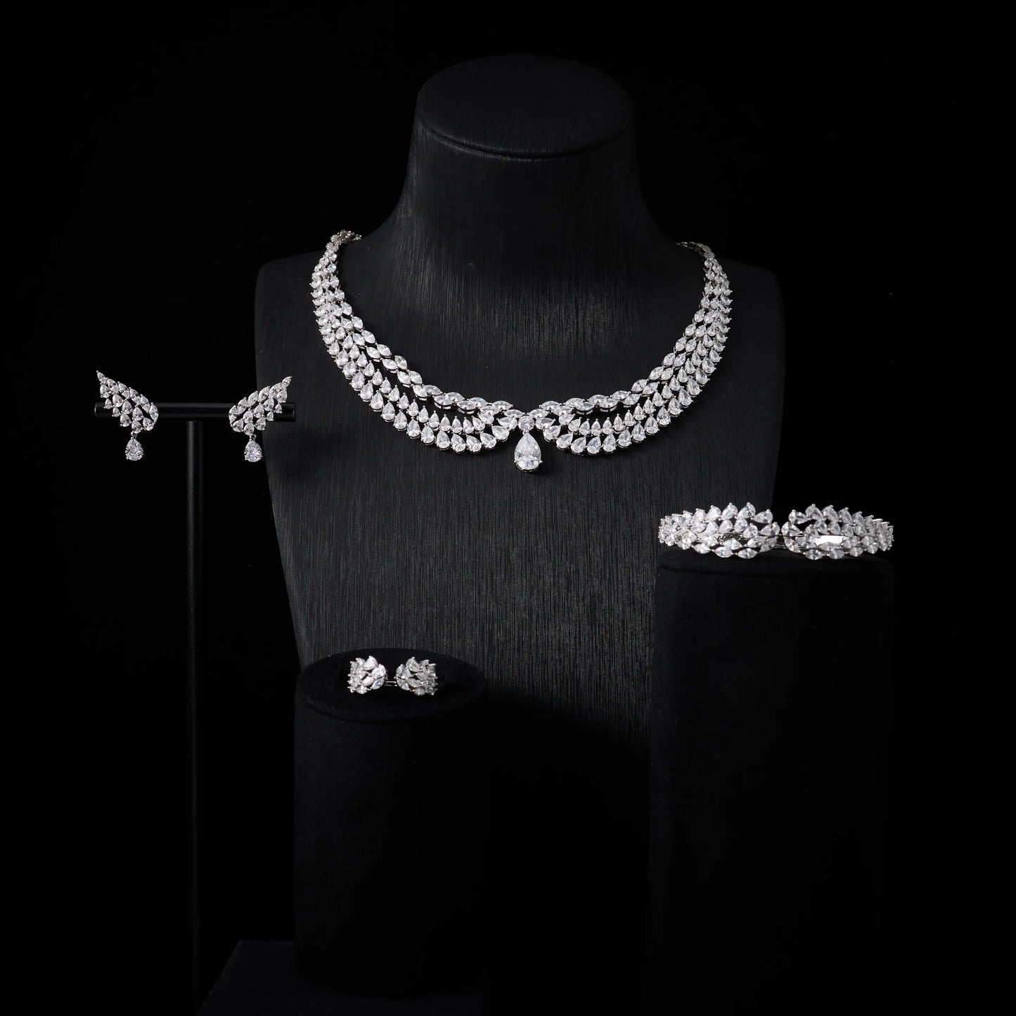 Luxury Bridal Cubic Zirconia Necklace Set for Women Dubai Jewelry Sets  Wed Jewelri Wedding & Engagement musulman ens