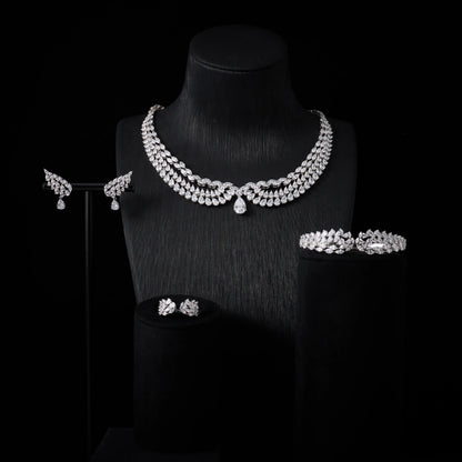 Luxury Bridal Cubic Zirconia Necklace Set for Women Dubai Jewelry Sets  Wed Jewelri Wedding & Engagement musulman ens