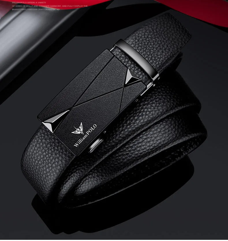 Men's cowhide casual pants belt, automatic buckle business belt, fashionable formal versatile belt
