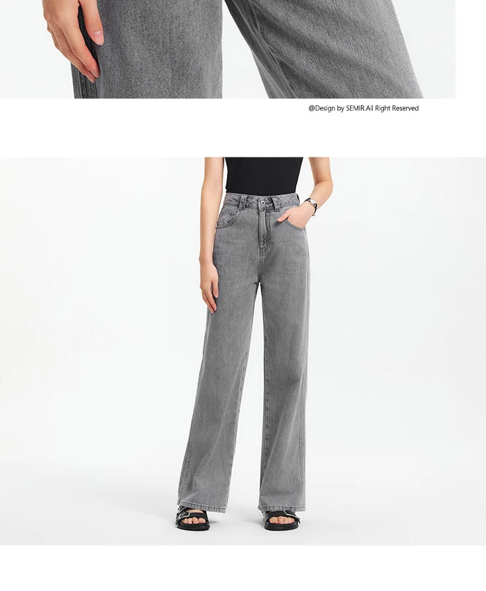 Semir Jeans Women Cool Feeling Wide Leg 2025 New Summer Leg-Lengthening Floor-Length Pants Trendy for Fashionable Style