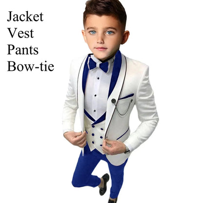 Paisley Classic 4-Piece Suits for Boys 3T-14 Smart Stylish Boy's Tuxedo Formal Outfit Kids Blazer Vest Pants Back to School