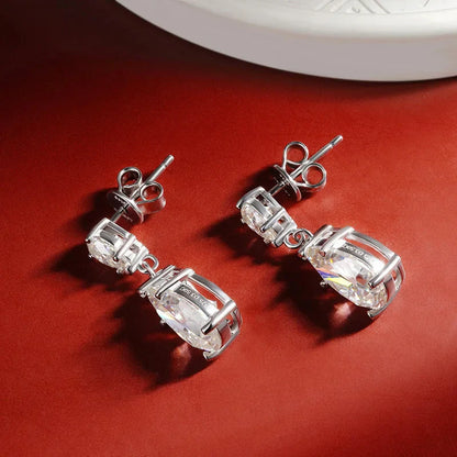 7 Carat Water-drop Pear Cut D Color Moissanite Diamond Engagement Drop Earrings For Women 925 Sterling Silver Fine Jewelry
