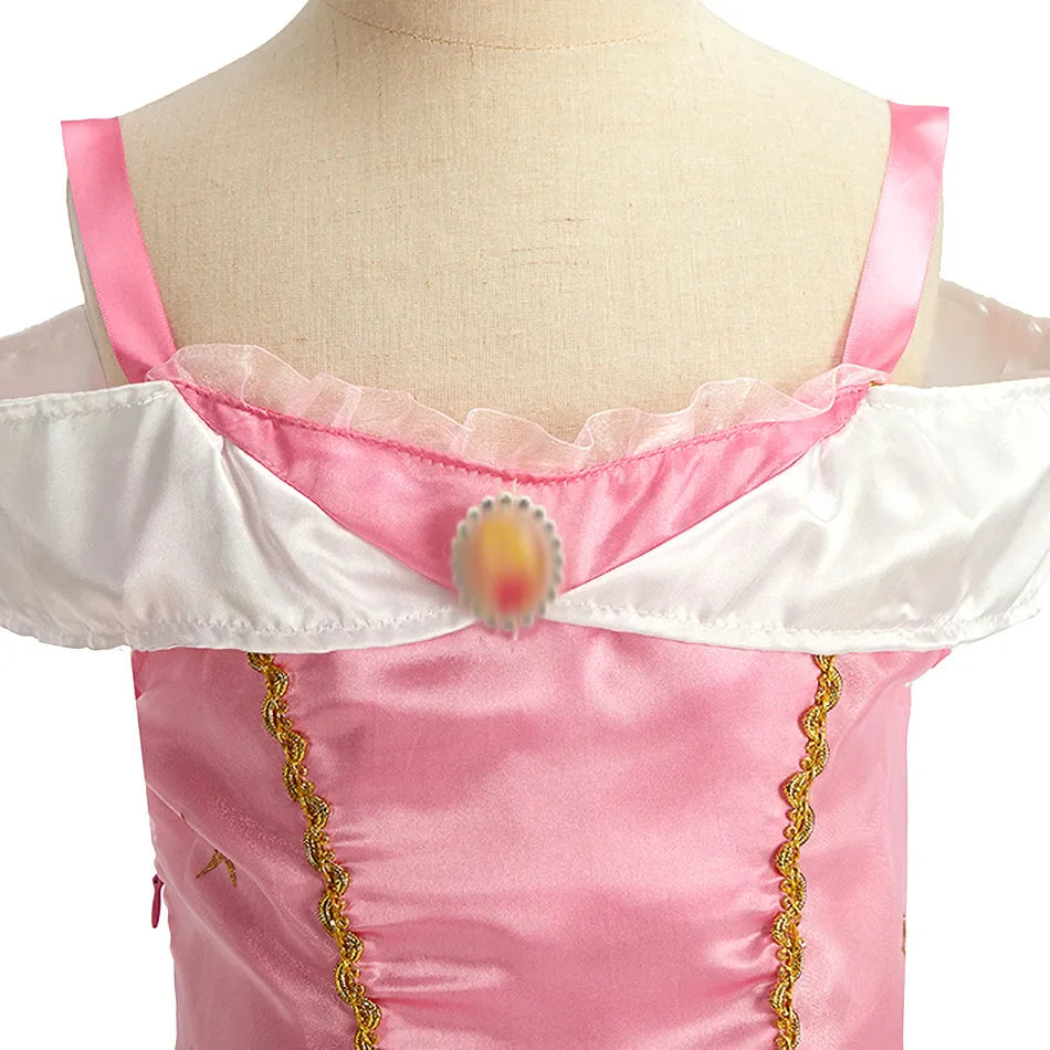 Girls Costume Sleeping Beauty Aurora Princess Party Rapunzel Halloween Snow White Cosplay Costume Kid Cinderella Dress up