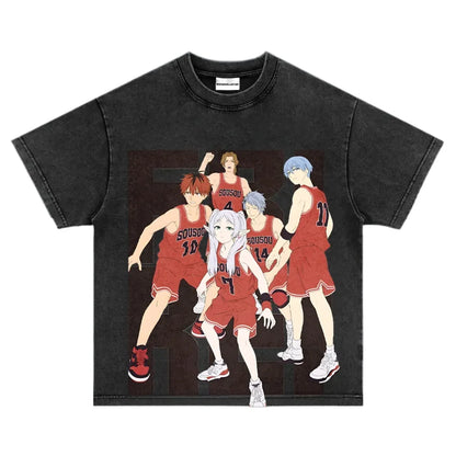 Beyond Journey's End Peripheral Products Old Washed T-shirt Men's and Women's Pure Cotton Short-sleeved Casual Clothing