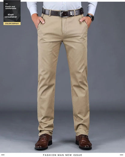 Men's Business Casual Pants Spring Summer Elastic Trousers Office Suit Pant Quick Dry Formal Stretch Pant Breathable Comfortable