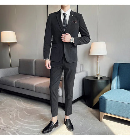 Terno Masculino Casual de Escritório Noivo Casamento Blazer Calça Social