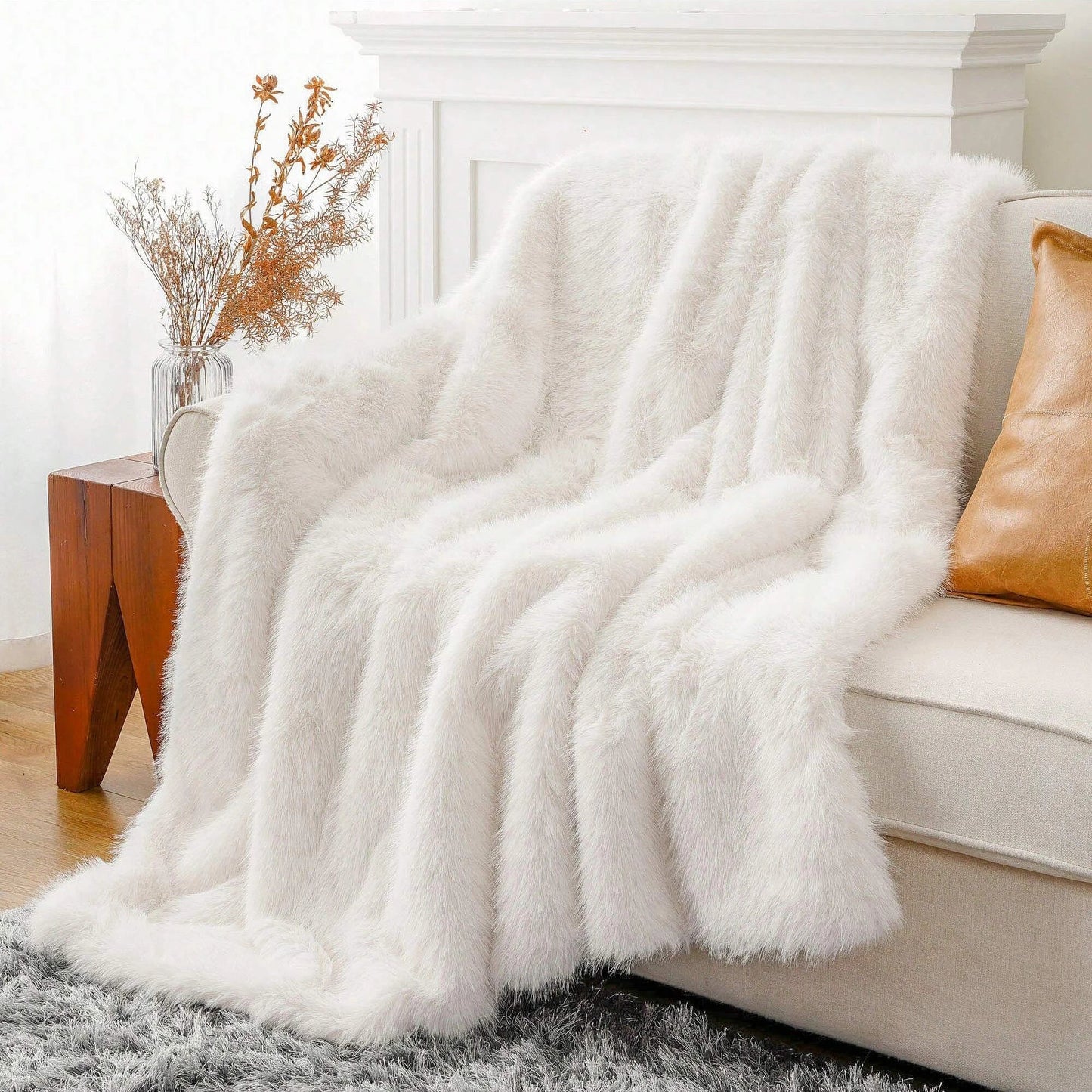 Fluffy Soft Blankets Luxury Fur blanket for Bed Sofa Mink Faux Fur Throw and Blankets Large Warm Blanket for Home Decor