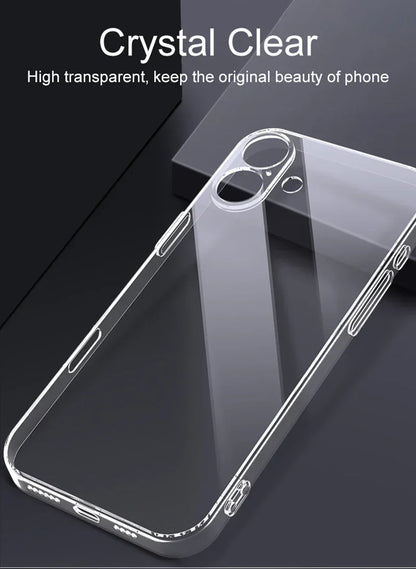 Ultra Thin Silicone Soft Case For iPhone 16 Pro Max Plus Crystal Clear Transparent Full Camera Cover Shell 16pro Promax 16plus