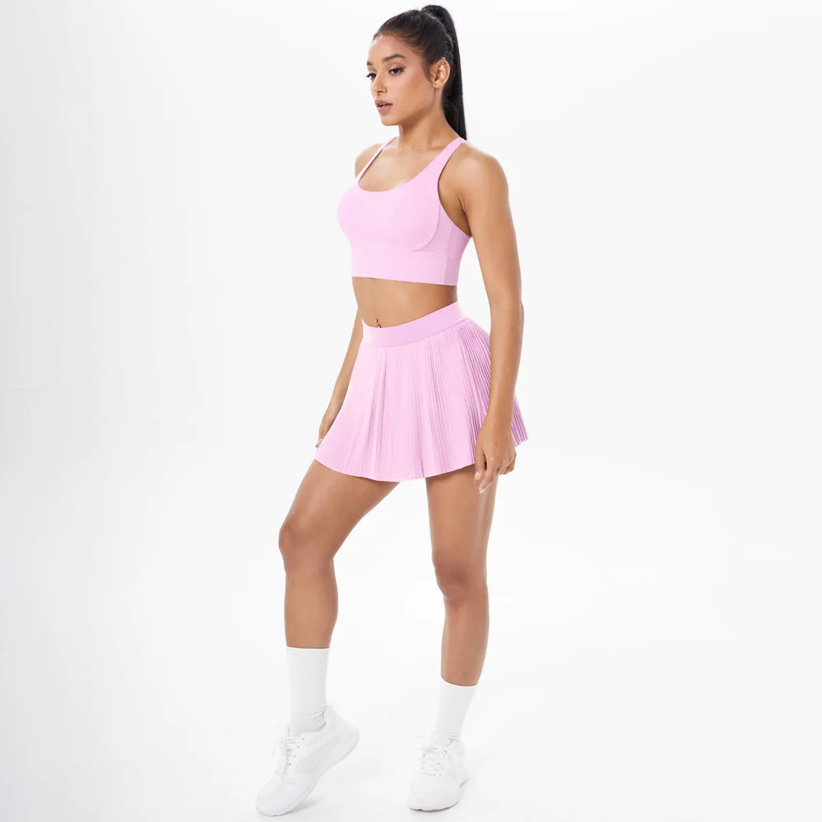 2pcs New Sexy Yoga Set Backless Cross Straps Sports Bra Fashion Breathable Culotte Yoga Shorts With Pocket Gym Women Sports Set