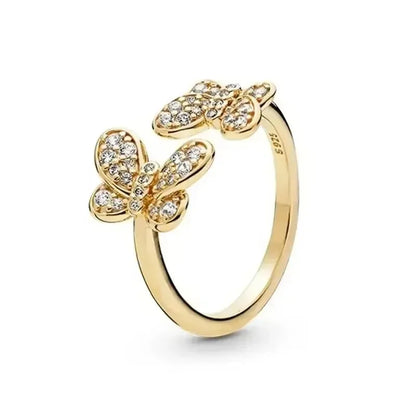 Hot selling 925 sterling silver ring, exquisite luxury, adjustable charm, square circular heart-shaped ring women's jewelry gift
