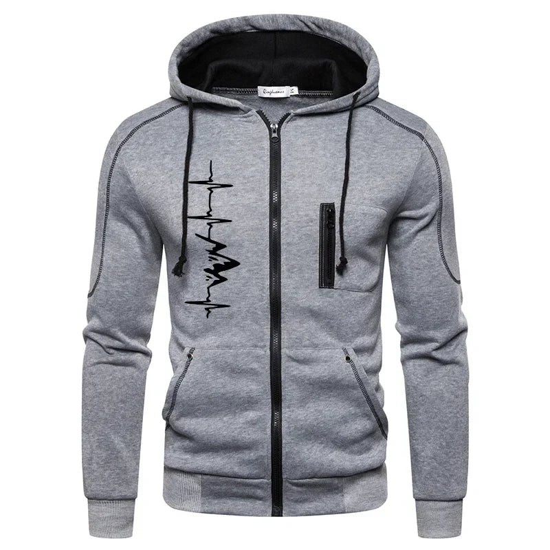 High Quality Autumn Winter Outdoors Hoodie Daily Men's Clothing Jogging Casual Sports Single Piece Zipper Jacket and Sport Pants