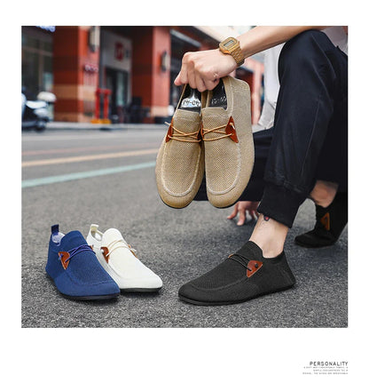 Mesh Loafers Men Driving Moccasins Thin Bottom Flats Walking Shoes Breathable Non Slip Casual Loafers Slip on Mens Shoes