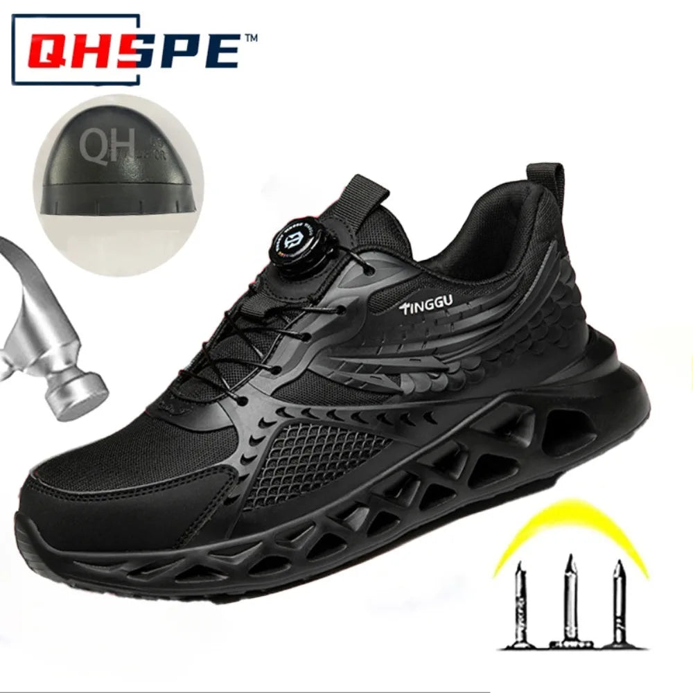 Men's Summer Mesh Labor Protection Shoes Anti-Smashing Wear-Resistant Outdoor Construction Site Protection Work Shoes Anti-Pierc
