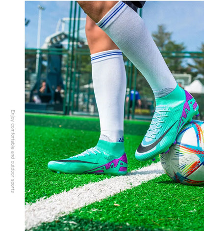 TF/FG Lightweight Ankle Football Boots Men's Football Shoes Outdoor Anti slip Grass Professional Training Tournament Sports Shoe