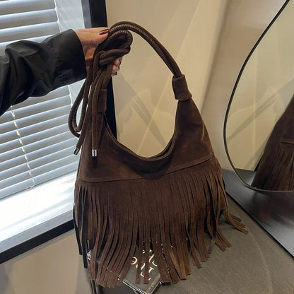 Fringed Interior Compartment Tote Bags Sewing Thread Large Capacity 2024 Hot Sale Bags for Women Zipper Pu Women's Handbags