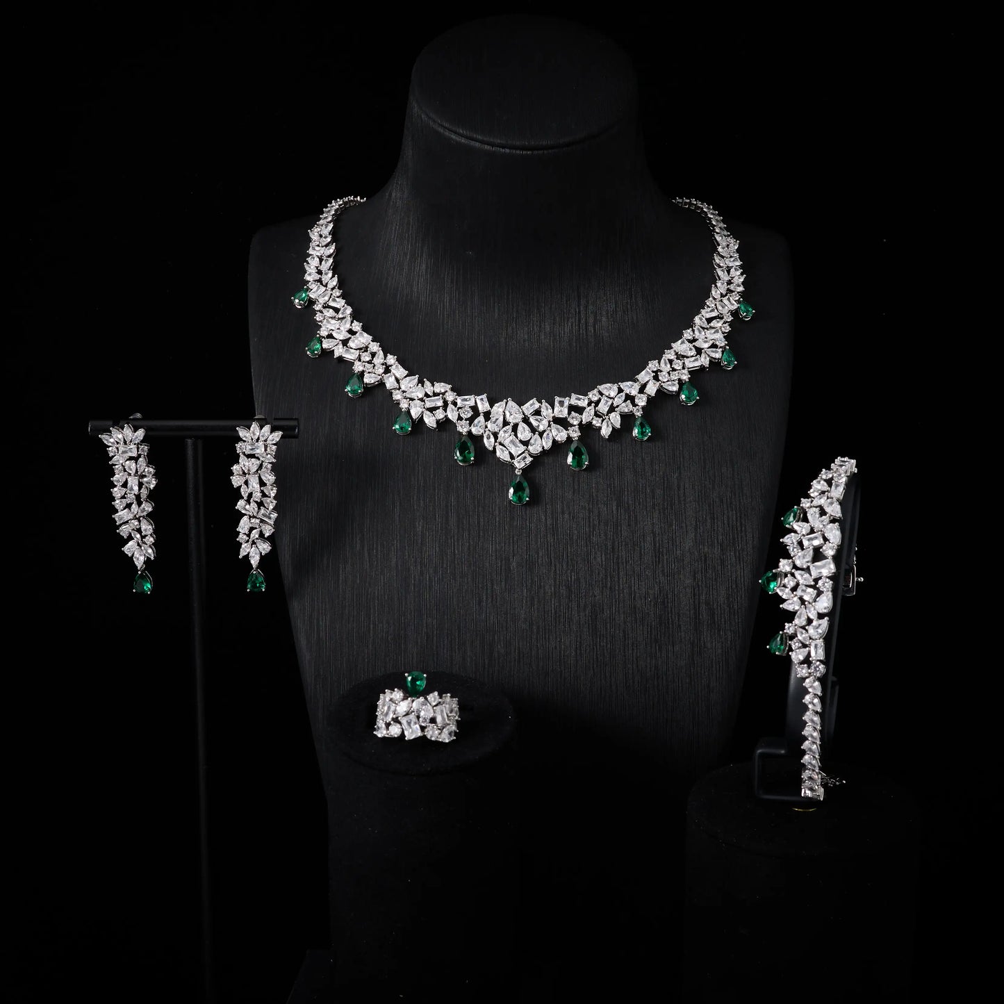 00073 Bridal Cubic Zirconia Necklace Set for Women Dubai Jewelry Sets  Wedding Jewelry Wedding & Engagement Accessories