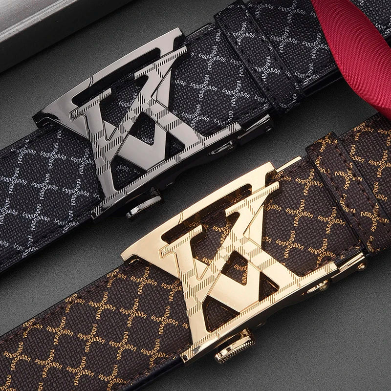 Fashionable Simple Men's Belt High Quality Men's Business Automatic Buckle Belt Retro Men's Casual Wear Belt