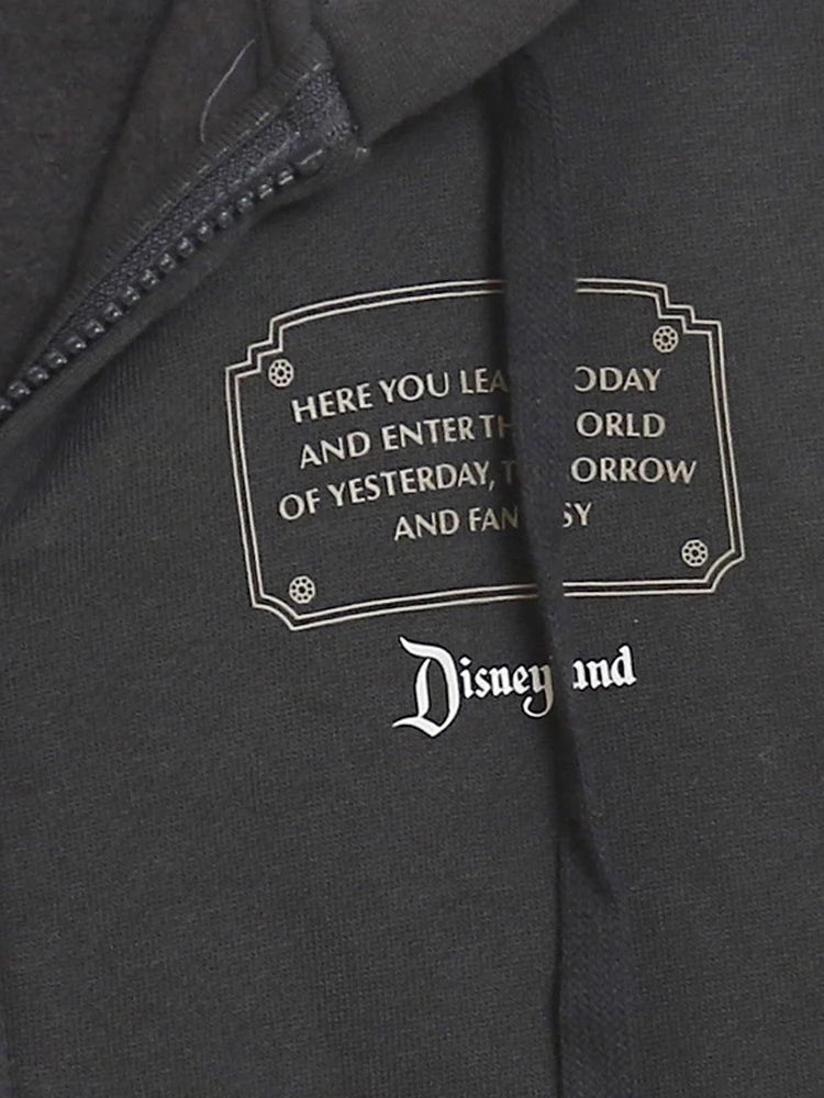 Mickey Mouse Castle Cartoon Print Fleece Sweatshirt Fashion Unisex Women Hooded Zip Up Jacket Jumper Tops