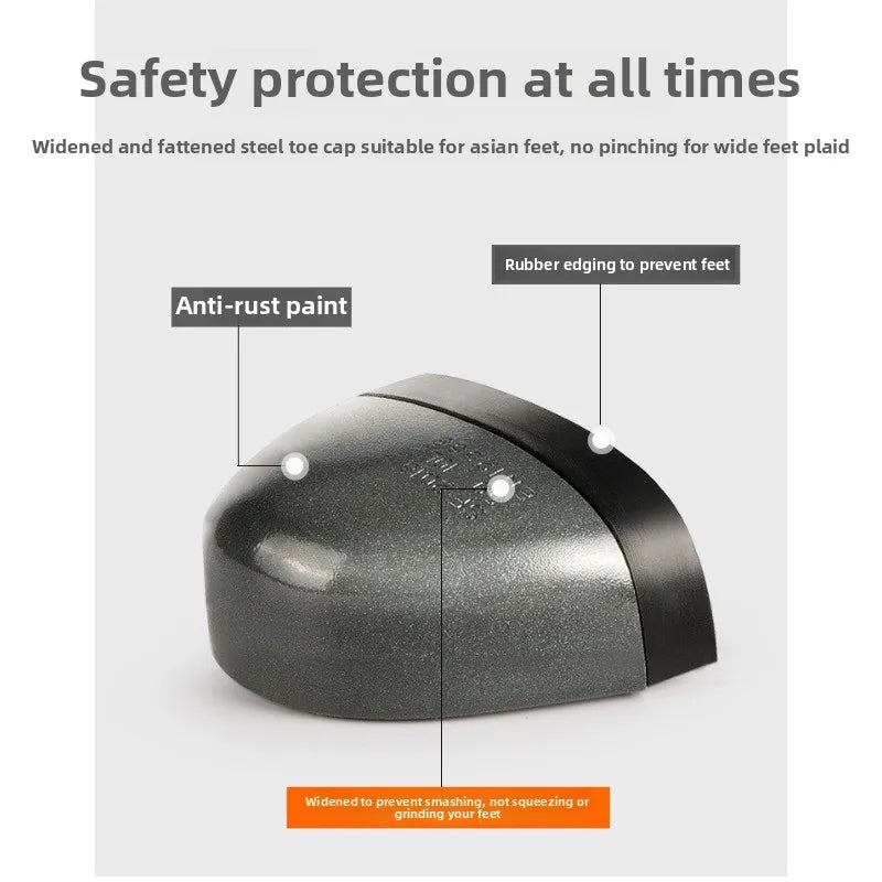 Men's Summer Labor Protection Shoes Insulated Anti-Smashing Anti-Piercing Steel Toe Caps Safety Comfortable Work Footwear