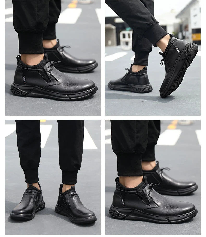 Fashion Safety Shoes Men's Work Steel Toe Caps Male Indestructible Protective Shoes Puncture-Proof Security Footwear Work Boots