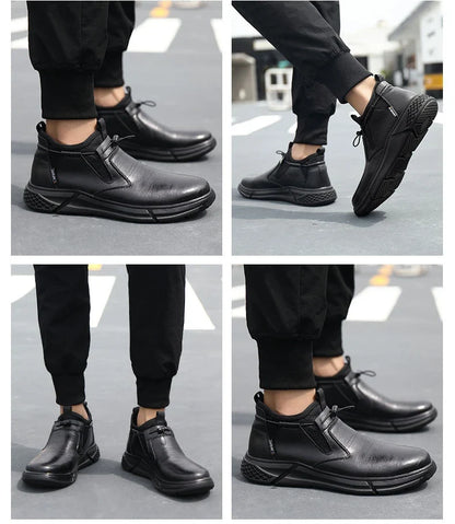 Fashion Safety Shoes Men's Work Steel Toe Caps Male Indestructible Protective Shoes Puncture-Proof Security Footwear Work Boots