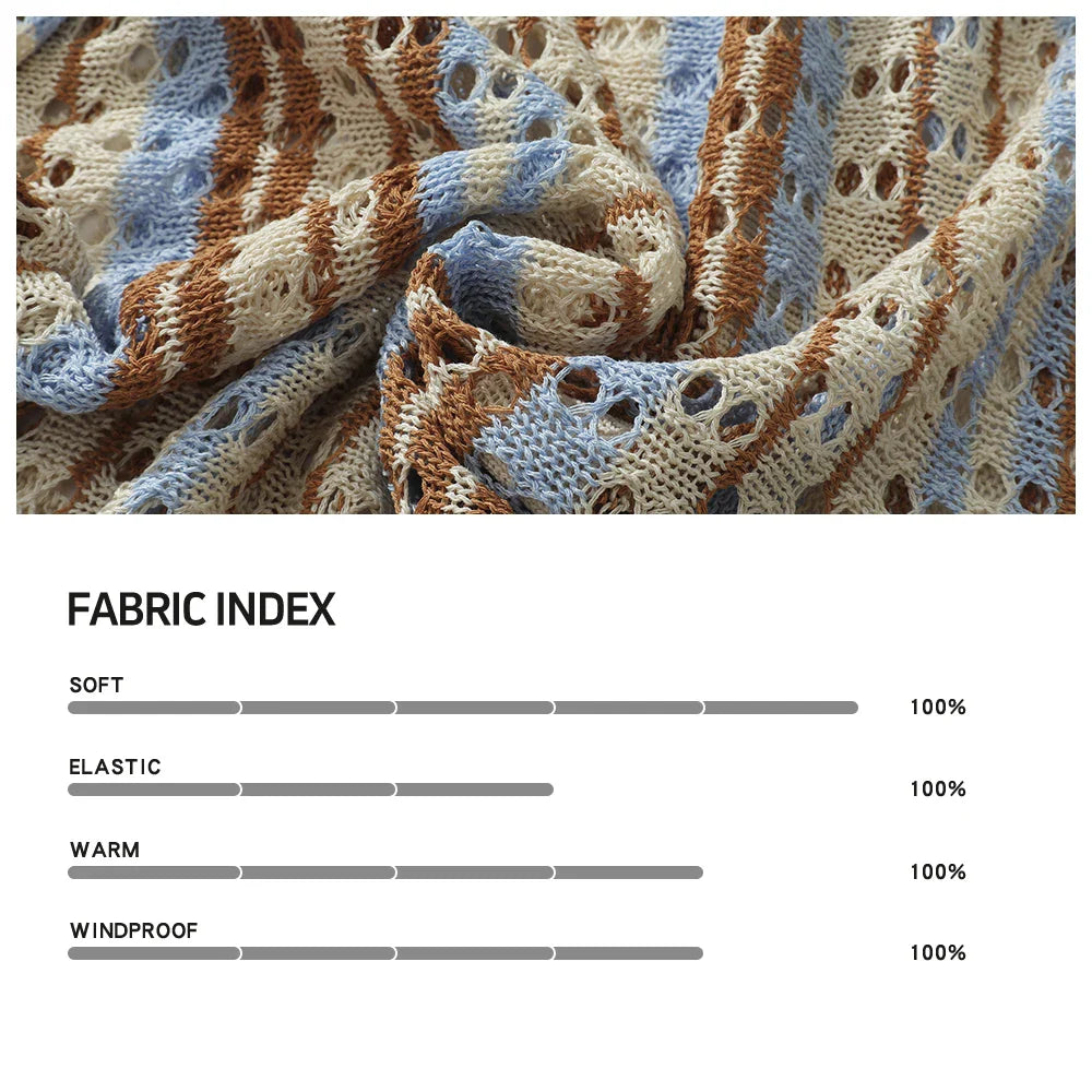 Men's Short Sleeve Summer Fashion Retro Knit Lapel Top Solid Color Soft Breathable Light Polo Knitwear Men US Size