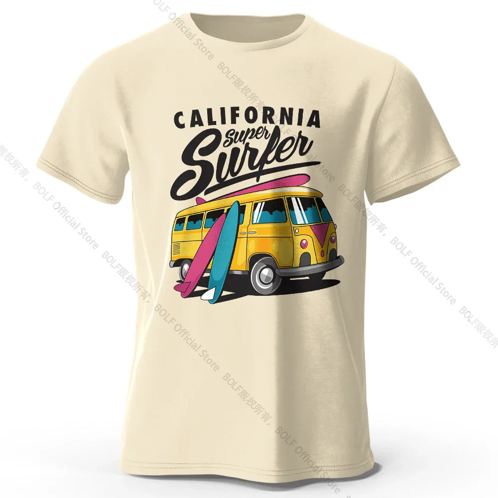 Surfer Sunrise Silhouette Printed Unisex Men Women T-Shirt Tees Tops 100% Cotton Ocean Wave Graphic Morning Ritual