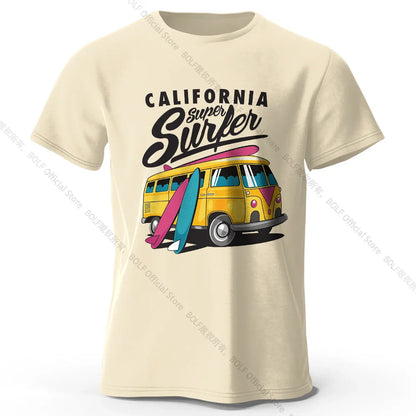 Surfer Sunrise Silhouette Printed Unisex Men Women T-Shirt Tees Tops 100% Cotton Ocean Wave Graphic Morning Ritual