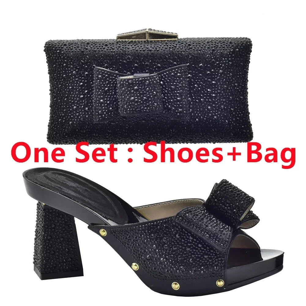 Shoe and Bag Set African Sets 2026 Fashion Gold Color Ladies Matching Shoe and Bag Set for Women Italian Ladies Shoe and Bag Set