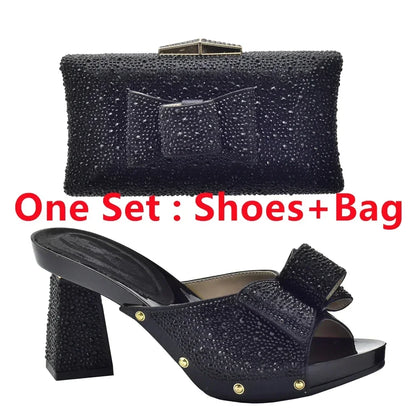Shoe and Bag Set African Sets 2026 Fashion Gold Color Ladies Matching Shoe and Bag Set for Women Italian Ladies Shoe and Bag Set