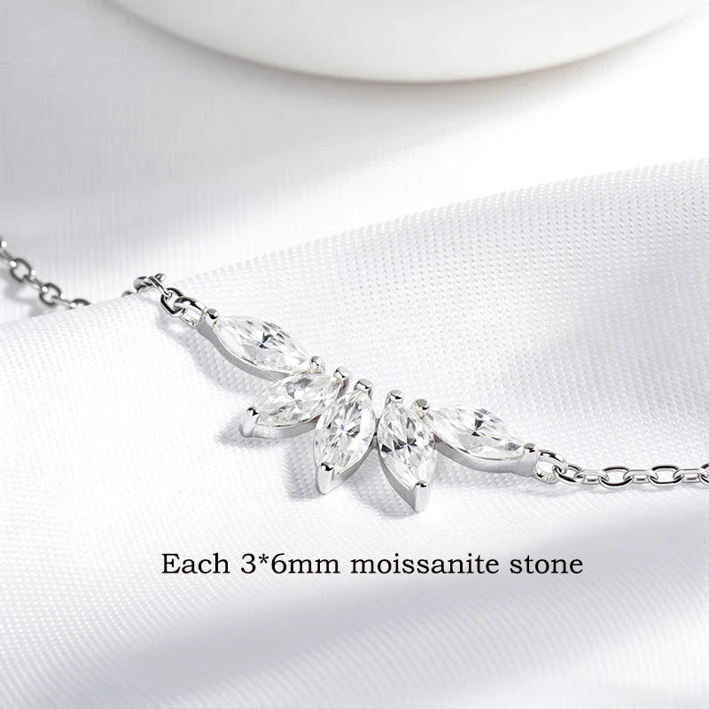 5 Gems 3*6mm Marquise Cut All Moissanite Bracelets for Women Original Luxury Adjustable Chain Real S925 Silver Jewelry