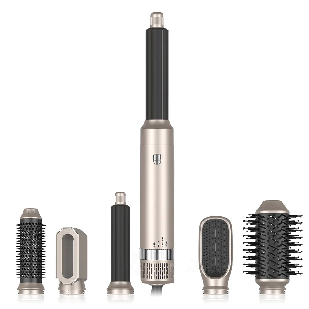 Hair Dryer 5 in 1 Multifunctional Electric Comb Negative Ion StraightComb Curling Iron Detachable Bruening Brush Hair Dryer