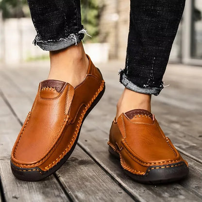 New Fashion Men Casual Shoes Handmade Leather Loafers Comfortable Men's Shoes Quality Split Leather Flat Driving Shoes Size 48