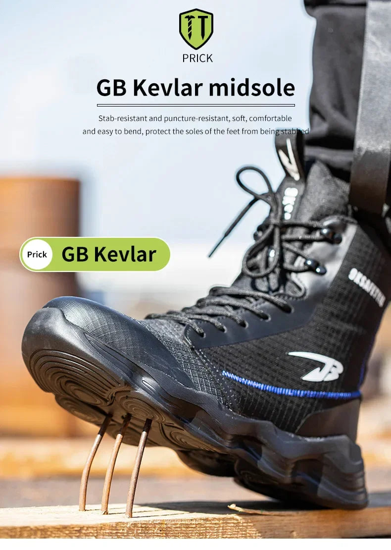 Safety Shoes Men Boots High Top Work Sneakers Steel Toe Cap Anti-smash Puncture-Proof work Boots Indestructible Shoes