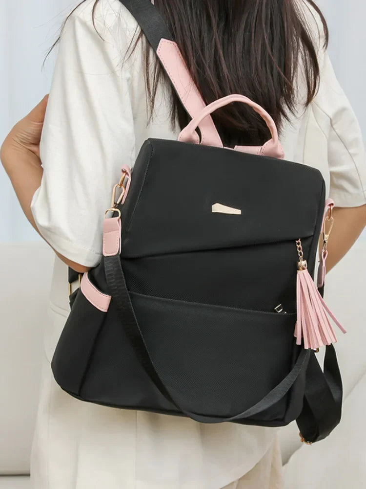 Women's fashion backpack large capacity lightweight Oxford cloth schoolbag leisure travel small backpack women