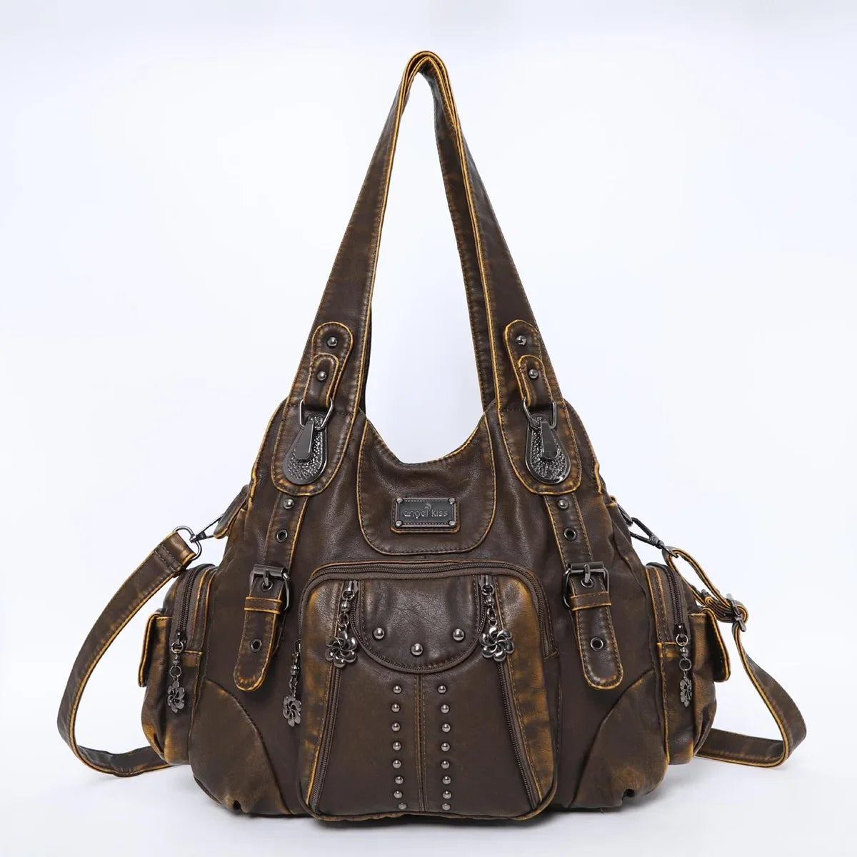 Vintage Bag Women Fashion Handbags PU Leather Shoulder Bags Female Satchel Big-capacity Shoulder Purse Bag bolsa feminina