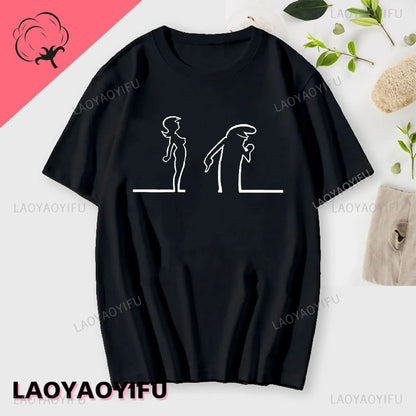 La Linea The Line Osvaldo Cavandoli TV Men Women Style Streetwear Tee Fashion Cotton T Shirt Round Neck Casual Summer Camiseta