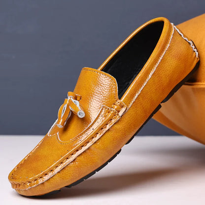 Sapatos Masculinos Loafers Confortáveis Slip-on Mocassins para Dirigir Calçados Masculinos Marca Marrom de Couro Sapatilhas Casuais para Homens